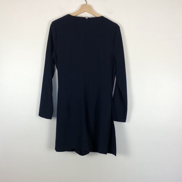 1. State long sleeve blue V neck hidden zip closure wrap tie romper Womens Large - Picture 8 of 11